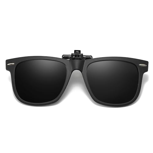 Trysee® Kids Clip on Sunglasses Over Prescription Glasses for Age 6-12 Boys Girls Polarized UV400 Protection Flip Up TSCO-J31