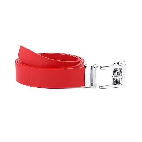 Image of Gelante Genuine Leather Ratchet Dress Belt With Automatic Sliding Buckle - Minimalistic Style-Trim to Fit