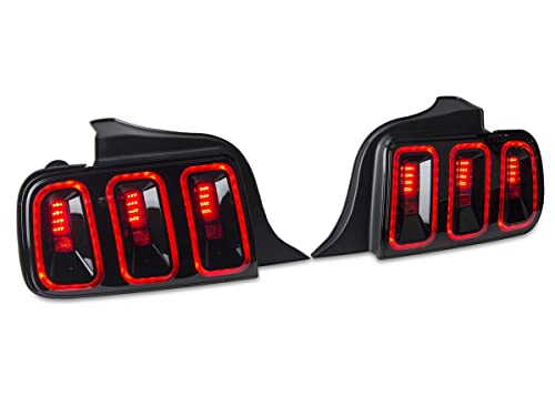 Raxiom Gen5 Tail Lights; Black Housing; Smoked Lens Compatible With 05-09 Mustang #TOP5