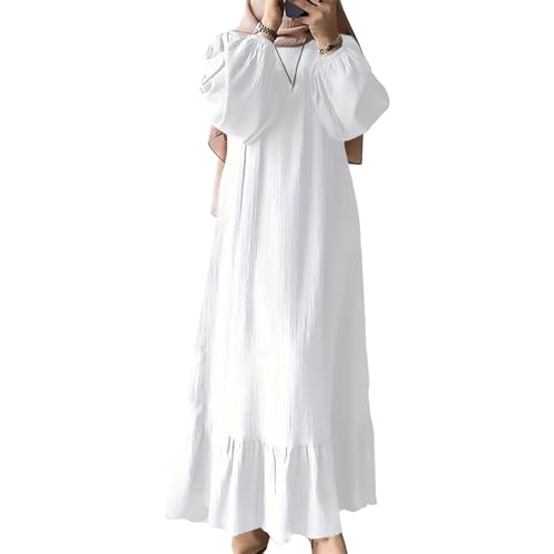 Robe longue pour femme stylée avec manches à bulles vaporeuses