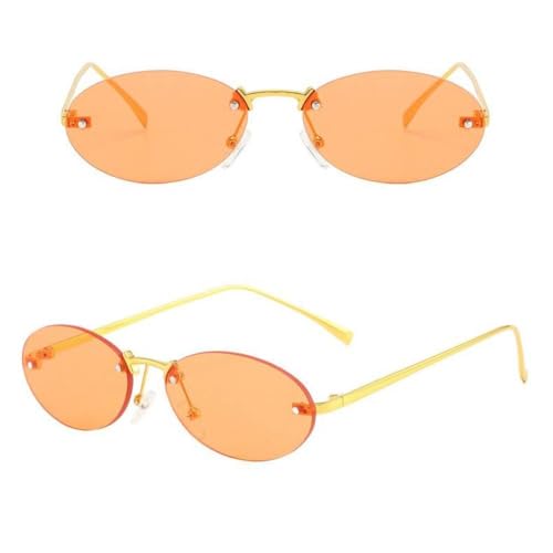 Lunettes de soleil en métal style rétro avec petite monture ovale de qualité