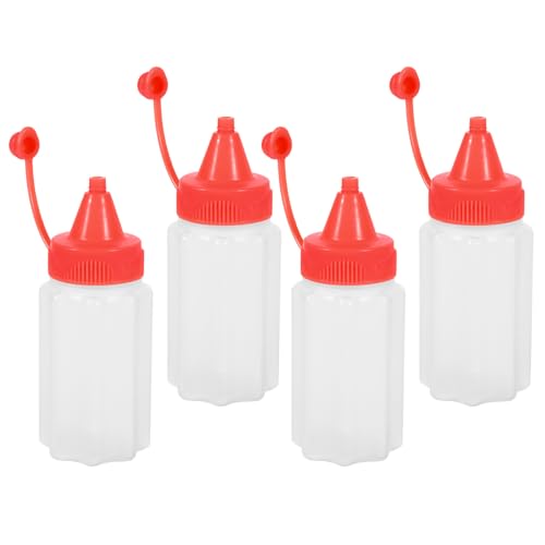 LIGIGWASH 4個 ミニ調味料スクイーズボトル ケチャップ マスタード サラダドレッシング用 小型便利容器 携帯に キャンプ バーベキュー お弁当