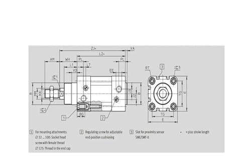 Vérin pneumatique 32 à réponse rapide NC-32 pour un contrôle fluide de mouvement - 7