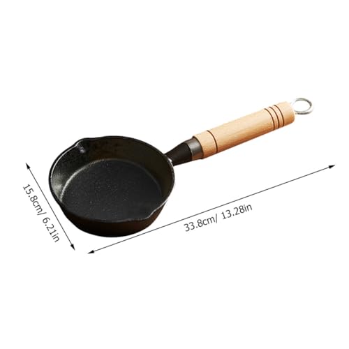 Casserole en fonte noire compacte manche bois pot beurre mini