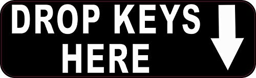 ZMKDLL Drop Keys Here Metal Sign Wall Decor 16"x4"