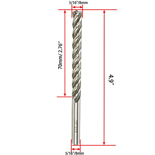 Image of End Mill 5 /16 inch Cutting Dia 5 /16 inch Shank Long Straight 4 Flute End Mill Bit (Pack of 2)