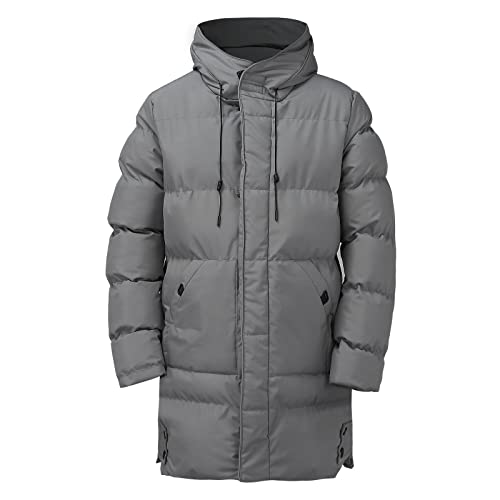 Heren winterjassen jas casual solide ritsjas lange mouwen mantel met capuchon warme ritssluiting splitten jas met verwarming - Image 5