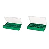 Tayg Estuche con compartimentos fijos n. 13-17, 330 x 247 x 54 mm. + 060106 Estuche con separador fijo n. 12-21, Verde, Transparente, 290 x 195 x 54 mm.