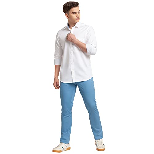 Image of Colorplus Men's Cotton Blend Print Pattern Nuvo Fit Flat Front Casual Trouser