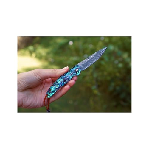 Generisch RIV002 Damast Klapp-Jagdmesser Abalone