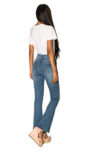 Nina Carter P079 Jeans da donna Flared Bootcut zip...