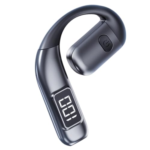 Bluetooth Headset V5.5, Wireless Bluetooth Earpiece 45Hrs HD Calling,LED Display Hands-Free Bluetooth Earphone for Driving/Business/Office, Black