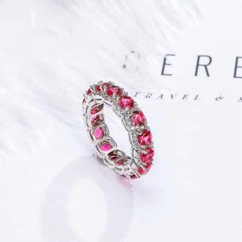 Silver Plated Round Cut Created Blue Sapphire CZ Cubic Zirconia Filled Halo Wedding Engagement Proposal Band Elegant Women's Ring for Mom Bridal Lover3