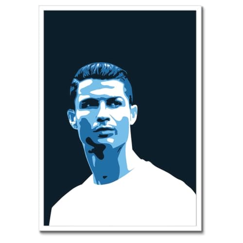 Poster joueur de football cadre noir 50x70 pour salon moderne