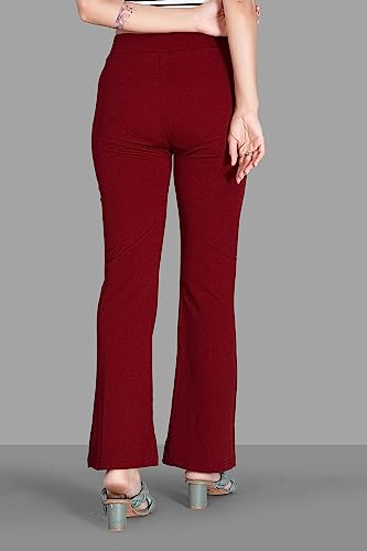Image of Women's High Waist Bell Bottom Trouser, Elastic Flared Bootcut Pants