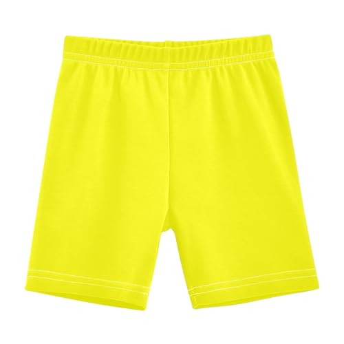 CHIFIGNO Girls' Bike Shorts Cartwheel Shorts Kids Breathable Biker Short for Under Dress Yellow 5T
