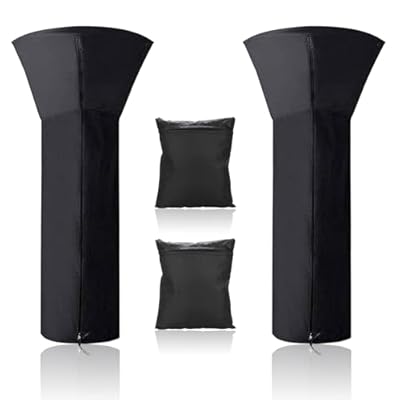RVGIVE Patio Heater Cover with Zipper and Storage Bag, Waterproof, Snow, Dust and UV Resistant, 89''Height x 33''Top Diameter x 19''Bottom Diameter (2)