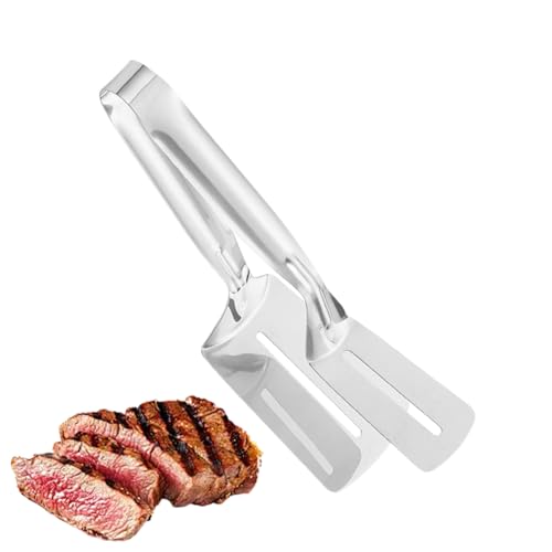Espátula para barbacoa – Accesorios para carbón vegetal | Espátula de metal, espátula de barbacoa de acero inoxidable, mango de madera para panqueques, pasteles, pan, pescado, carne, hamburguesa