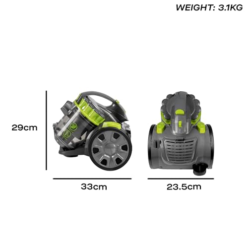 Daewoo Tornado Cyclonic 700W Cylinder Vacuum Cleaner, Powerful Lightweight Bagless Hoover with HEPA Filtration, Telescopic Tube, Multi-Floor Tool & 2L Capacity, For Carpets, Hard Floors & Upholstery - Image 4