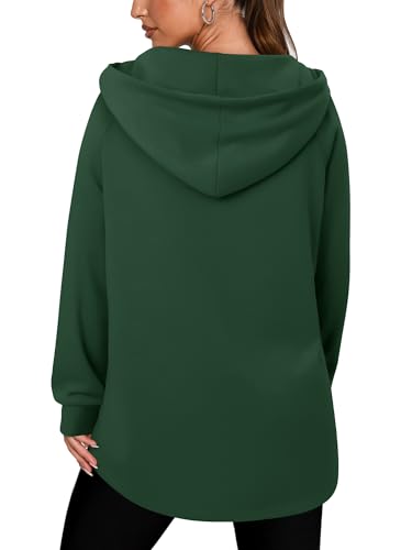 onlypuff Women Hoodie Pullover Trendy Quarter Zipper Lapel Sweatshirts Drawstring Cute Hooded Tunic Tops with Side Pockets