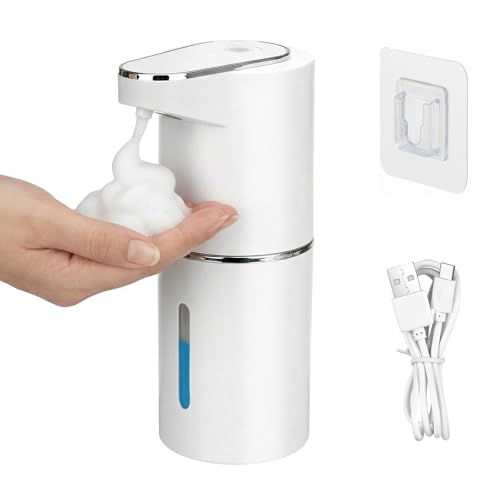 Image of Automatic Soap Dispenser - 350ml Electric Wall Mounted Foam Soap Dispenser with Infrared Motion Sensor & 3 Adjustable Levels USB Rechargeable Hand Soap Dispenser Touchless for Kitchen and Bathroom