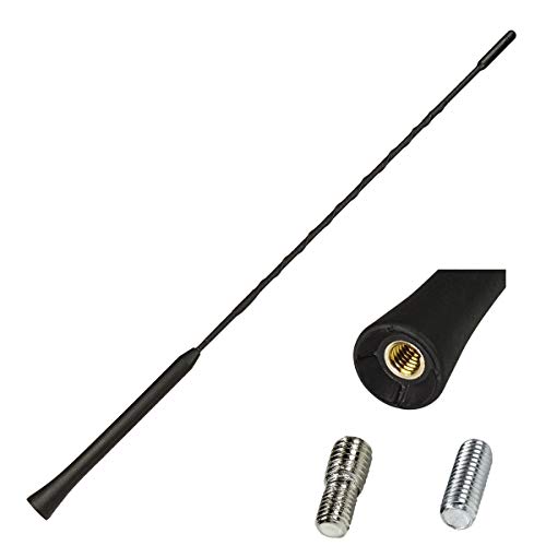 tomzz Audio 1200-014 Tige de Remplacement de Tige d'antenne de Voiture 41cm m5/6 Compatible avec VW Golf Polo Passat Opel Astra Corsa Audi Dacia Hyundai i10 i20 i30 Toyota Yaris Renault Clio Twingo