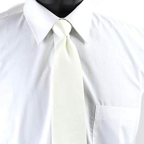 Image of boxed-gifts Umo Lorenzo Mens Zipper Ties Solid Color Pre Tied Polyester Neckties for Men and Women