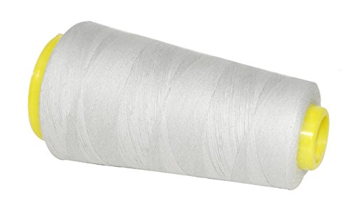 Image of Mandala Crafts Silver Thread Cones for Machine and Hand Quilting - 2400 Yds 50 WT Multiple Purpose Mercerized 100% Cotton Threads for Sewing Machine Serger Embroidery