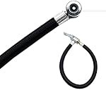 DEVMO 2PCS 9.25 Inch Tire Valve Extension Adapter, Tire Inflator Pump Hose Adapter for Twist On Convert to Lock On Connection, Locking Air Chuck with Rubber Hose and Standard Tire Valve Fine Thread
