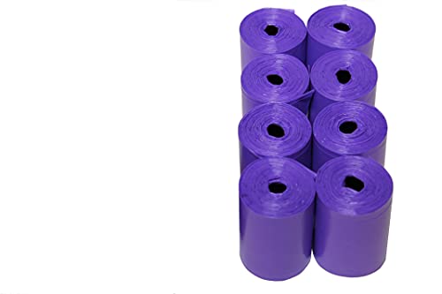 Image of 120 Easy Open & Strong Leak-Proof Poop Bags Dog Waste Bags 13.25 x 9 inch Made in USA .Bags are easier to tie than standard 12 inch bags (Purple)