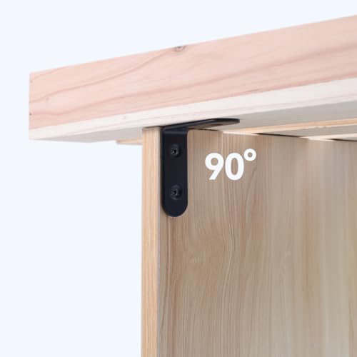 MY MIRONEY Black L Brackets Heavy Duty Stainless Steel Wall Mount Bracket 2" x2" Right Angle Bracket 2mm Thick Corner Brace Joint Fastener with Screws Pack of 8 - Image 4