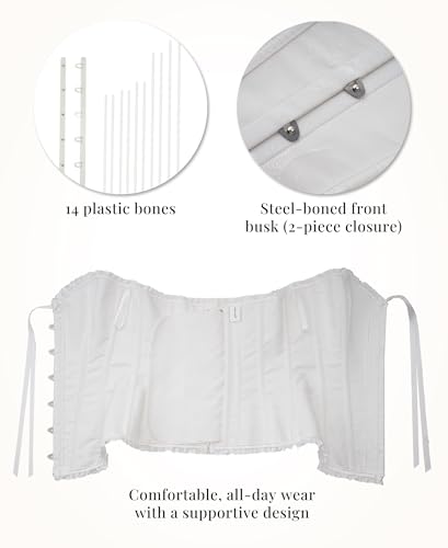 Image of SZIVYSHI Corset Tops for Women, Bustier Shapewear Lingerie, Lace Waist Push Up Bodysuit