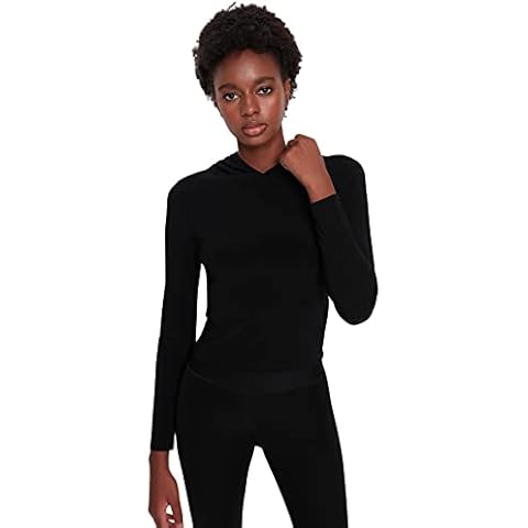 TRENDYOL Damen Kapuzensweatshirt, Einfarbig Sweatshirt Cover