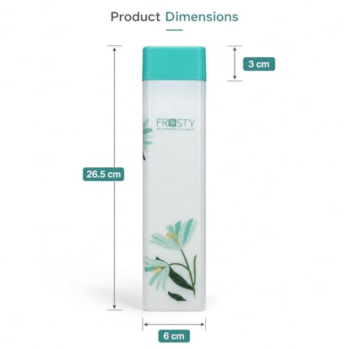 Image of Frosty Premium Square Fridge Water Bottle Set of 4, 1 Litre Leakproof BPA Free HDPE Plastic Bottles for Refrigerator, Kitchen, Office & Gym, Stylish Reusable Water Bottles