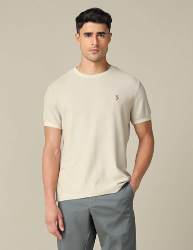 Image of U.S. Polo ASSN. Solid Slim Fit Cotton T-Shirts for Men - Breathable & Comfortable, Half Sleeves Mens Casual T Shirts