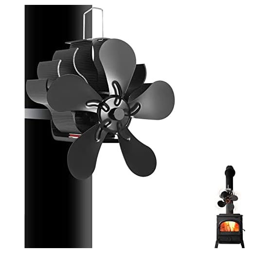 Fireplace Fans, 5 Blades Heat Powered Stove Fan, Wood Stove Fans for Stoves & Fireplaces Silent Heat Powered Fireplace Fan,No Electricity Required for Wood/Log Burner (5 Blades Fan)