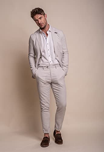 Summer Spring Stone Beige Linen Men’s Suit Wedding Slim Fit Jacket and Pants Sold Separately3