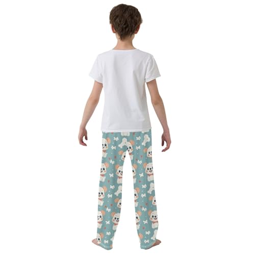 Pajama Bottoms, Cute Pet Puppy Pattern Pajamas Pant Lounge Wear Sleep Long Pants Casual Sleepwear Pjs3