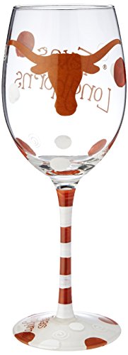 Game Day Outfitters NCAA Texas Longhorns Drinkware Wine Glass, One Size/12 oz, Multicolor