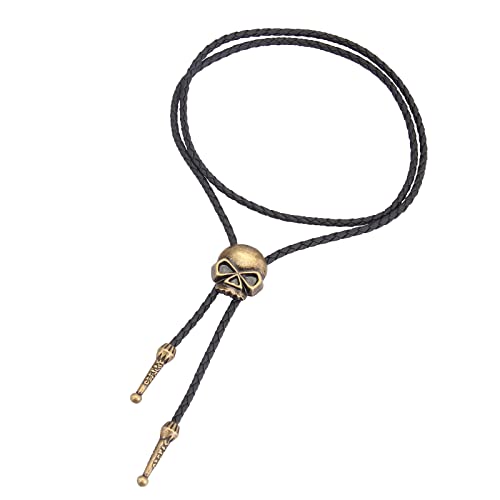 Image of GelConnie Native American Bolo Tie Rodeo Cowboy Leather Necktie Western Necklace Costume Accessories for Men,Women