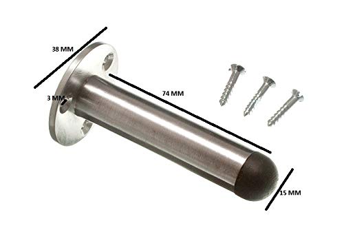 40 fermaporta in cromo satinato, 7,6 cm, con viti