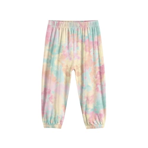 Kids Tie Dye Harem Pants Boys Girls Athletic Joggers for Yoga Dance Play Loose Fit Sweatpants Lightweight M-XL4