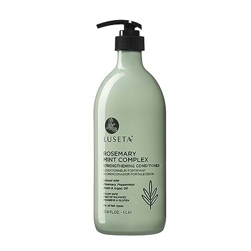 Image of LUSETA Rosemary Mint Strengthening Conditioner Moisturizing and Nourishing Damaged Hair Thickening Formula for Thinning Hair, Detangles Strands and Add Shine for All Hair Types, Sulfate Free 33.8oz