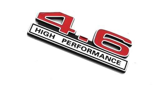 Image of 2pcs 4.6 Liter High Performance Engine Emblems Badge 3D Decals Stickers Cars Trucks (Chrome Red)