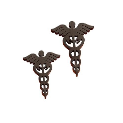 Vintage Fashion Caduceus Medicine Symbol Stud Earrings Stainless Steel Snake Earrings for Doctor Nurse Best Gift