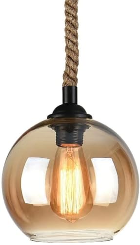 Lampe ronde corde chanvre réglable en hauteur pour corriger l'éclairage trop agressif