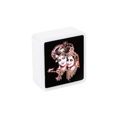 Image of Lexton Radha Krishna Fancy LED Night Lamp Light with 2 Pin Socket for Spiritual Ambiance, 0.5 Watt, 230v (Warm White, Pack of 1)