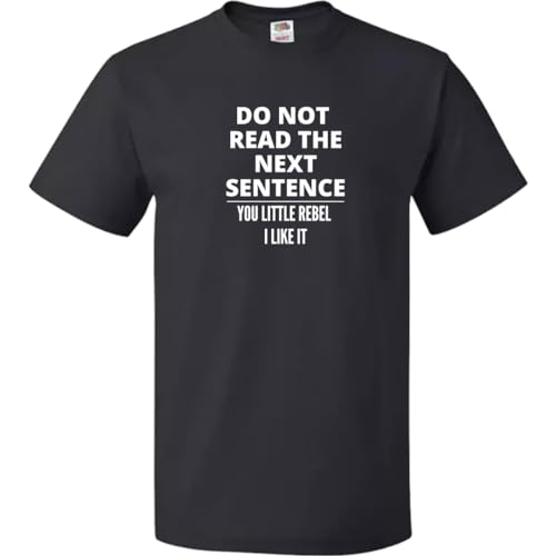 Men`s Funny Sarcasm Text T-shirts Cotton Birthday Gift Positive Vibe Do Not Read Party Street Fun (XL, Black)
