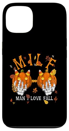M I L F Man I Love Otoño Temporada Esqueleto Calabaza Mano Carcasa para iPhone 13