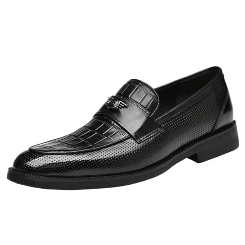 Classic Men's Low-Top Leather Formal Shoes Slip-On Non-Slip Office and Business Loafers for Work Events